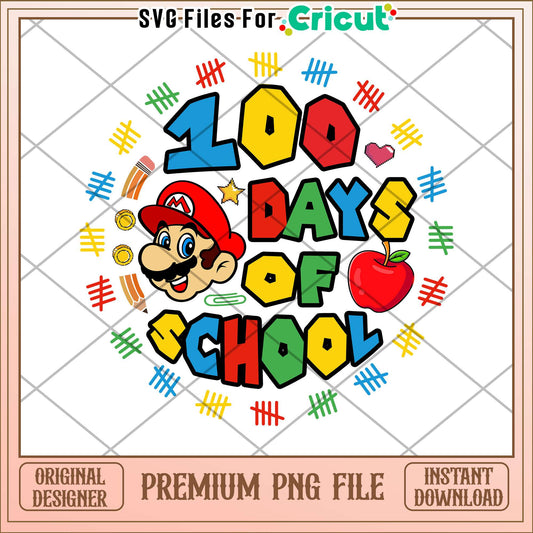 100 days of school png, super mario png, school days png
