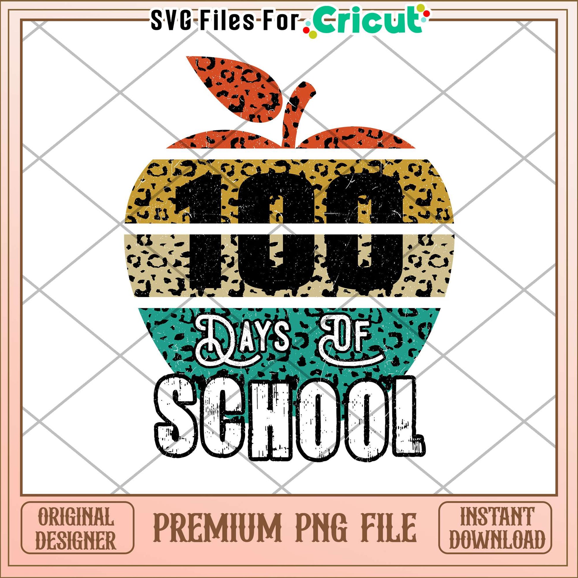 100 days of school png, vintage apple png, font design png