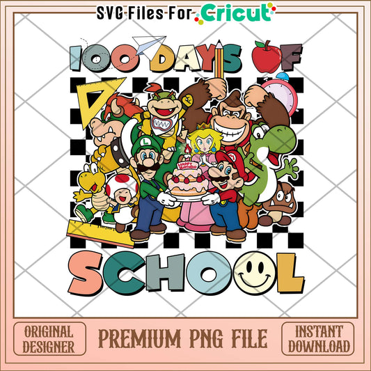 100 days of school smiley png, super mario characters png