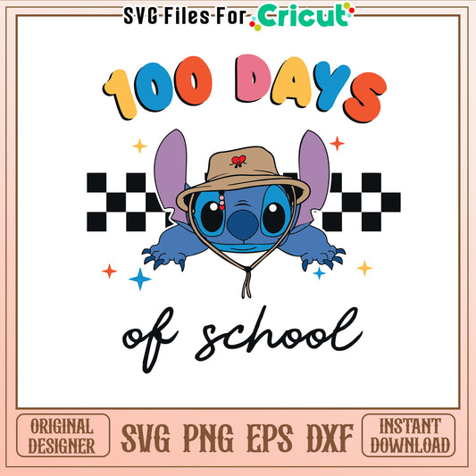 100 days of school svg, stitch face svg, disney magnet school svg
