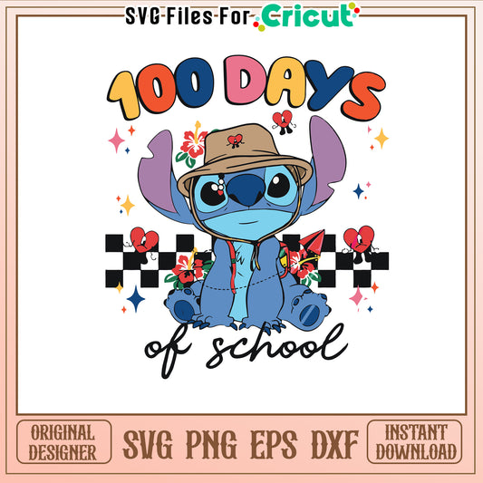 100 days of school svg, stitch school svg, disney school svg