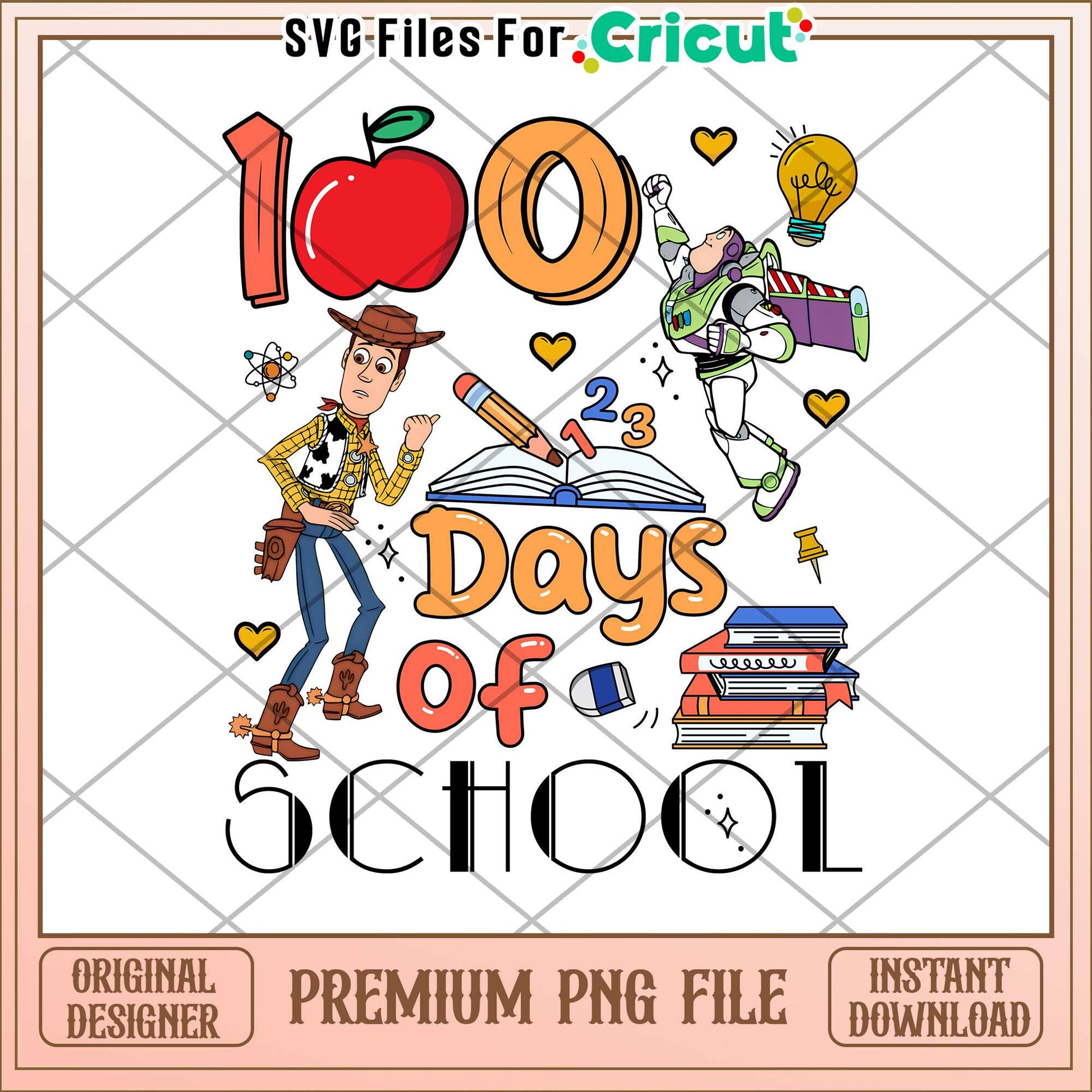 100 days of school toy story cartoon png, toy story school png