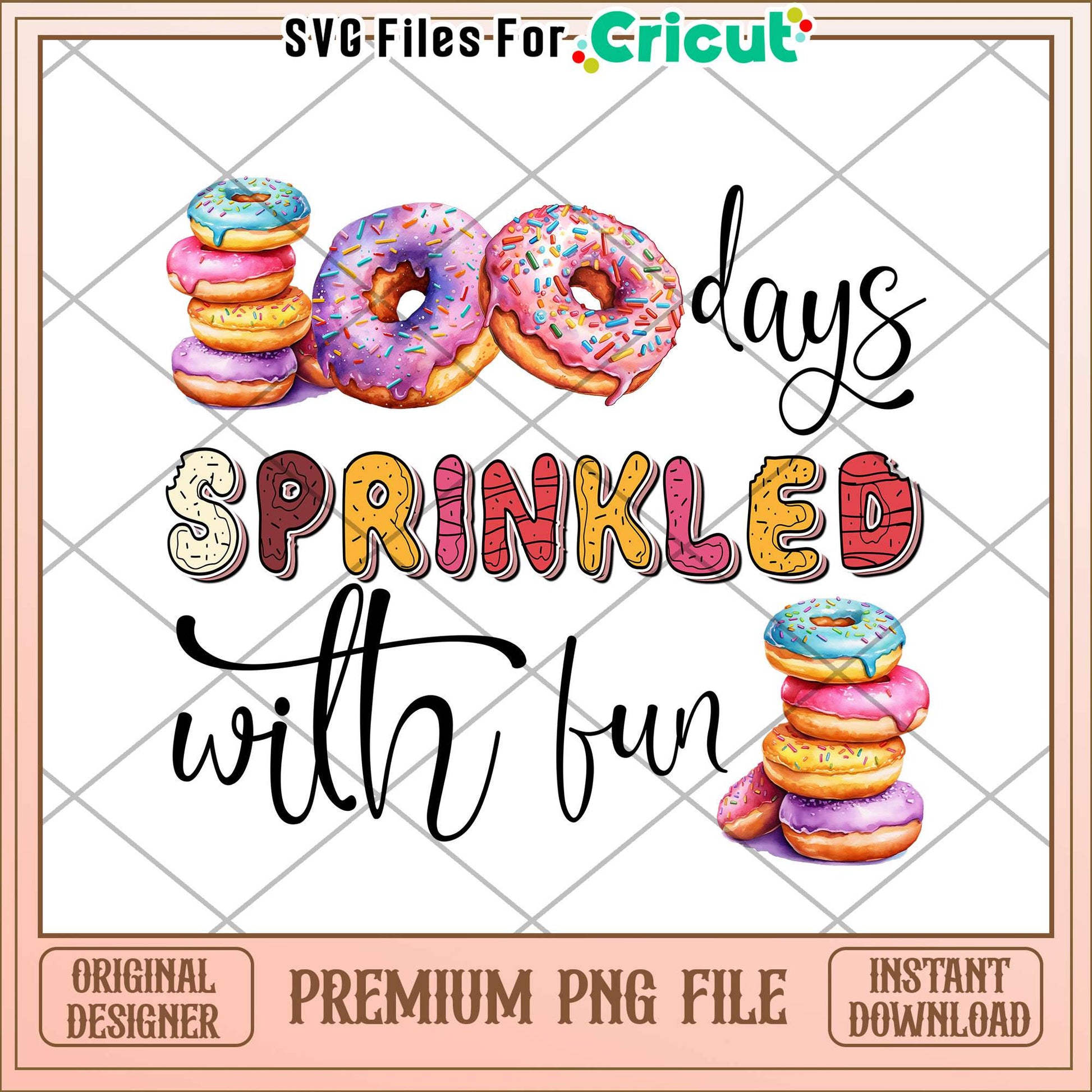 100 days sprinkled with fun png, donut cake png, sweet png