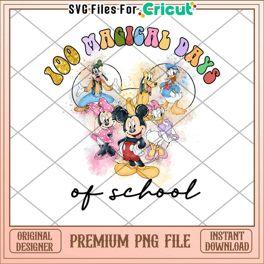 100 magical days of school png, mickey head png, mickey friends png