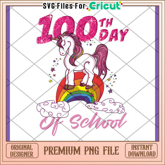 100th Day Unicorn PNG School Design