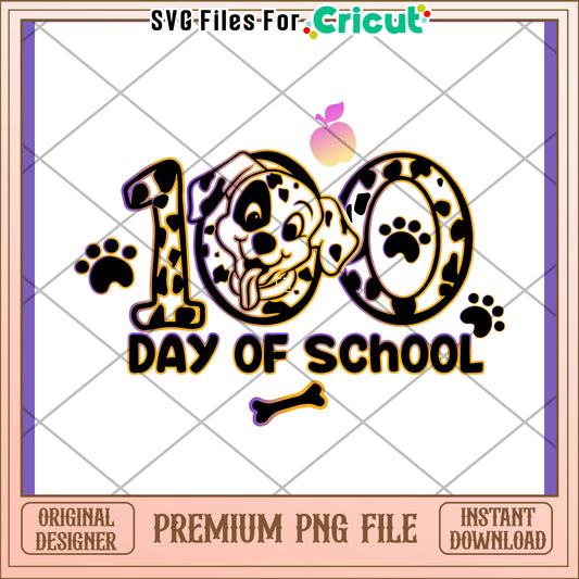 100th Day of School Dalmatian PNG