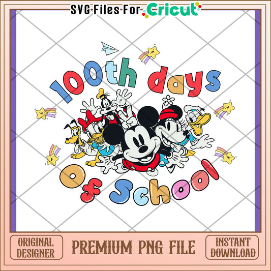 100th Day of School PNG Mickey Mouse Design