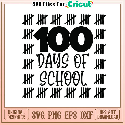 100th day of school svg, 100 Days Smarter Cut svg, font svg