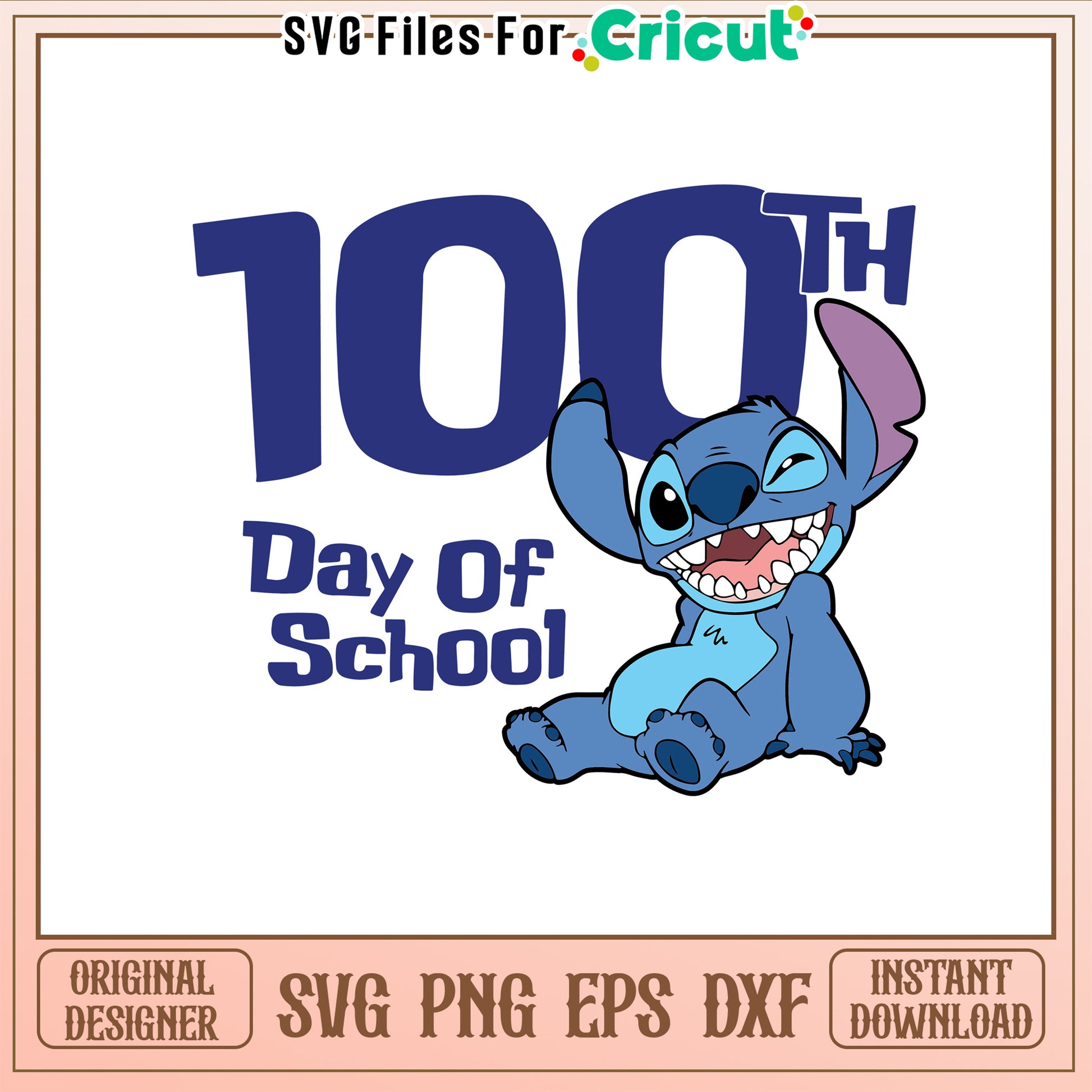 100th days of school svg, stitch character svg, school svg