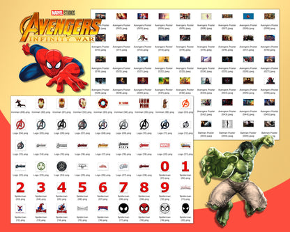 Marvel Avengers Clipart PNG bundle