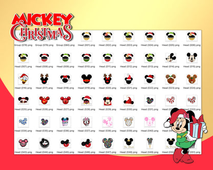 Mickey Christmas Clipart SVG, PNG bundle