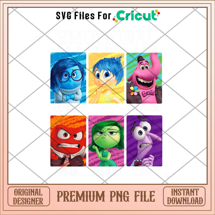 Main Emotions in Inside out 2 png – svg files for cricut