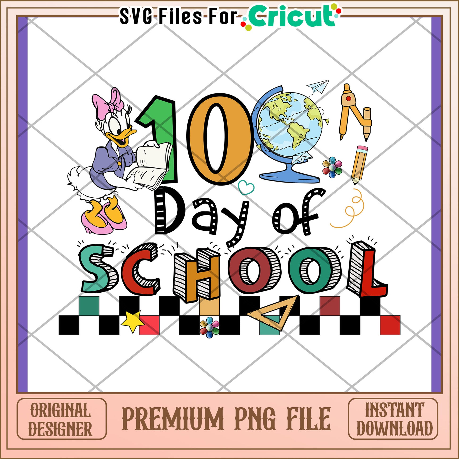 10th Day of School PNG Design