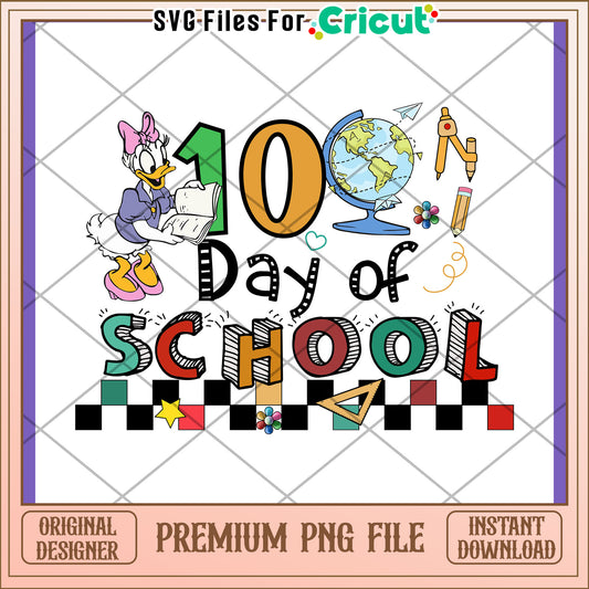 10th Day of School PNG Design