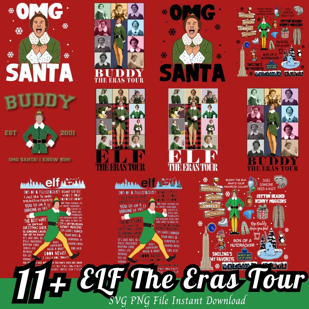 ELF The Eras Tour SVG bundle, ELF Christmas bundle