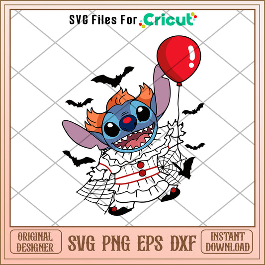 Stitch Pennywise Clown halloween svg