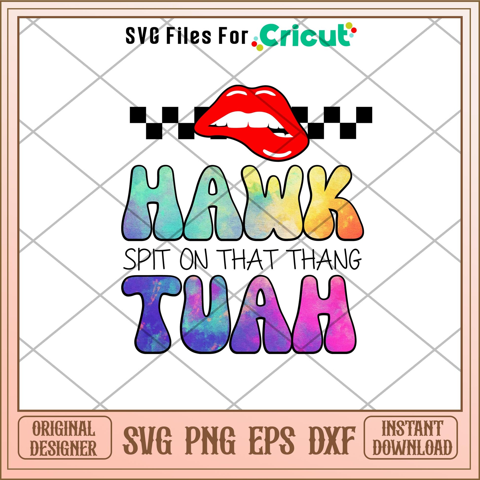 Girl lips hawk tuah svg