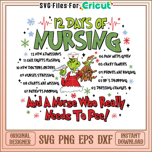 12 Days of Nursing SVG Design
