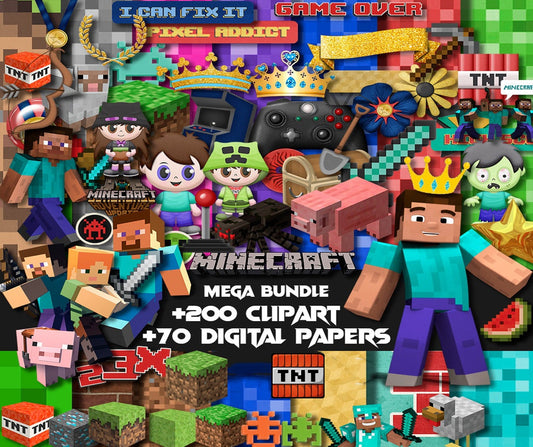 Minecraft game mega png Bundle