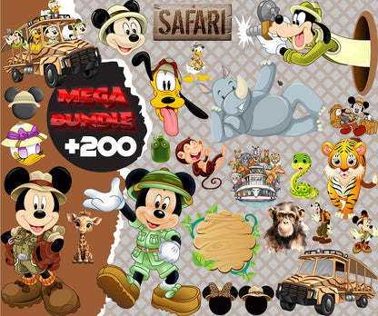 Safari Mickey friends clipart SVG Bundle
