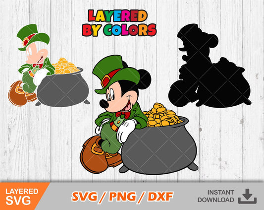 Mickey St. Patrick's Day clipart SVG Bundle