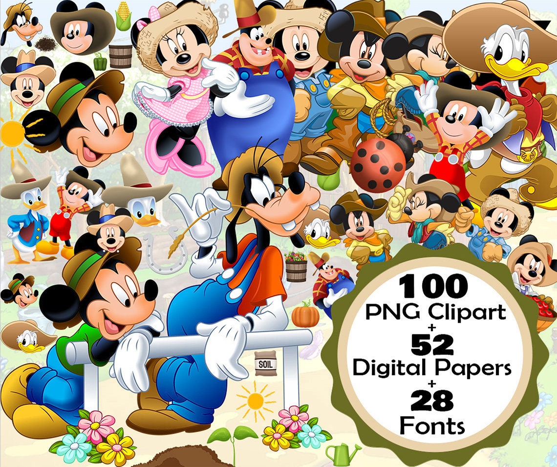Farmer Mickey clipart PNG Bundle