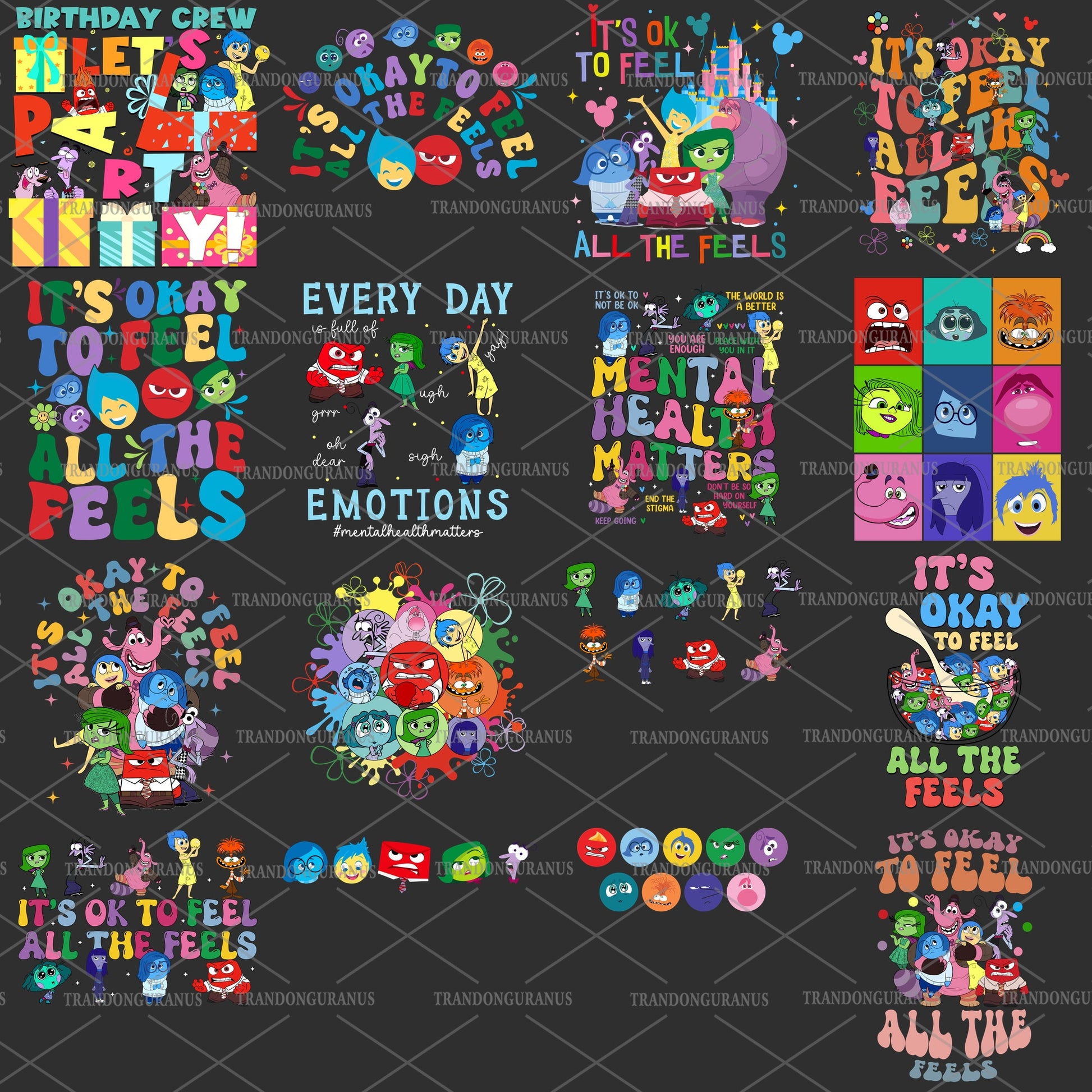 Inside out every day emotions PNG bundle