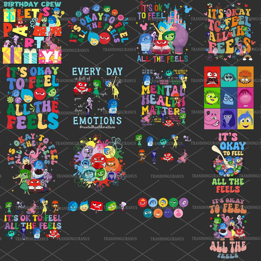 Inside out every day emotions PNG bundle