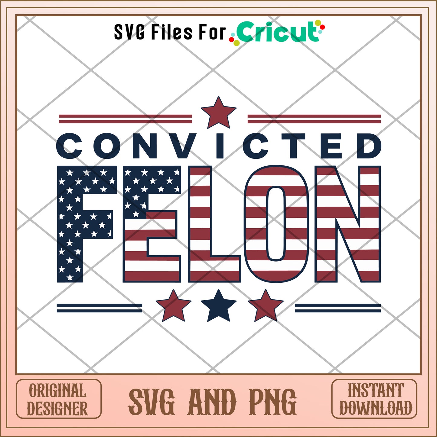 Trump 2024 Convicted Felon SVG