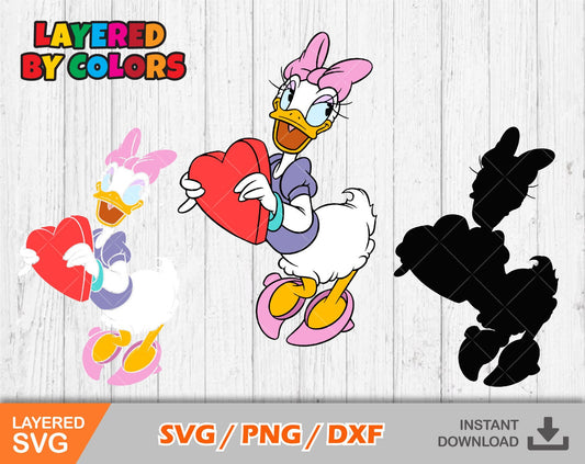 Daisy Duck Valentine's Day SVG Bundle