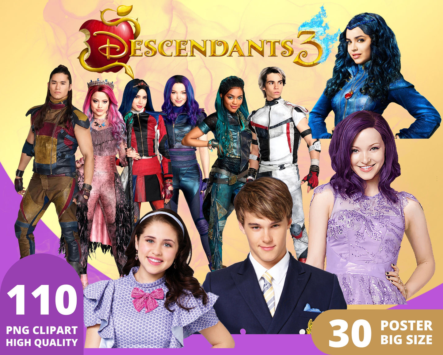 Descendants Clipart PNG bundle