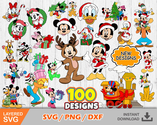 Mickey Christmas New Clipart SVG Bundle