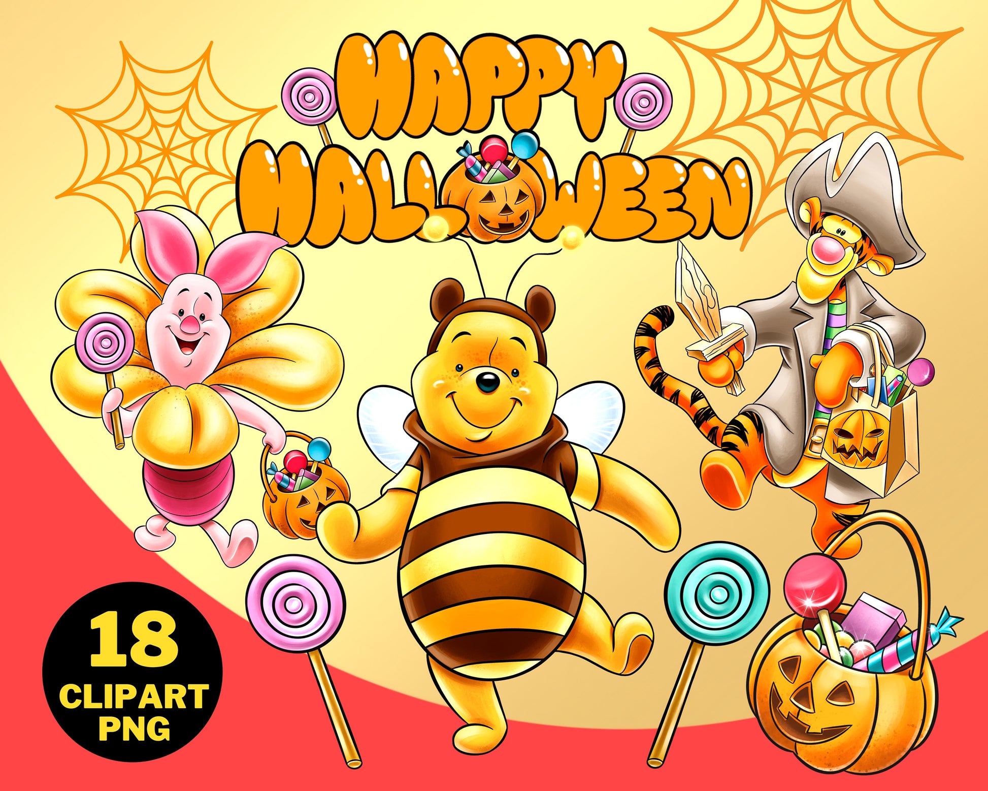 Winnie Halloween PNG Bundle