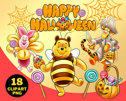 Winnie Halloween PNG Bundle