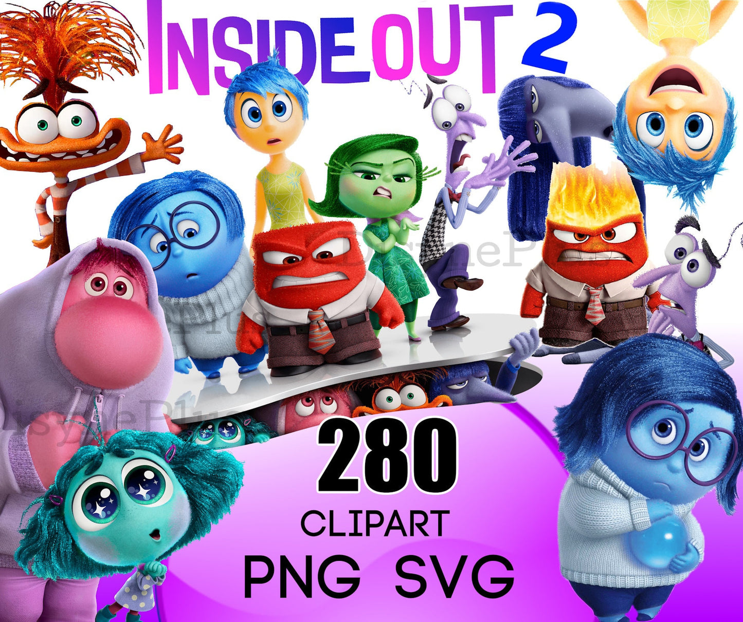 Inside out 2 clipart SVG, PNG bundle