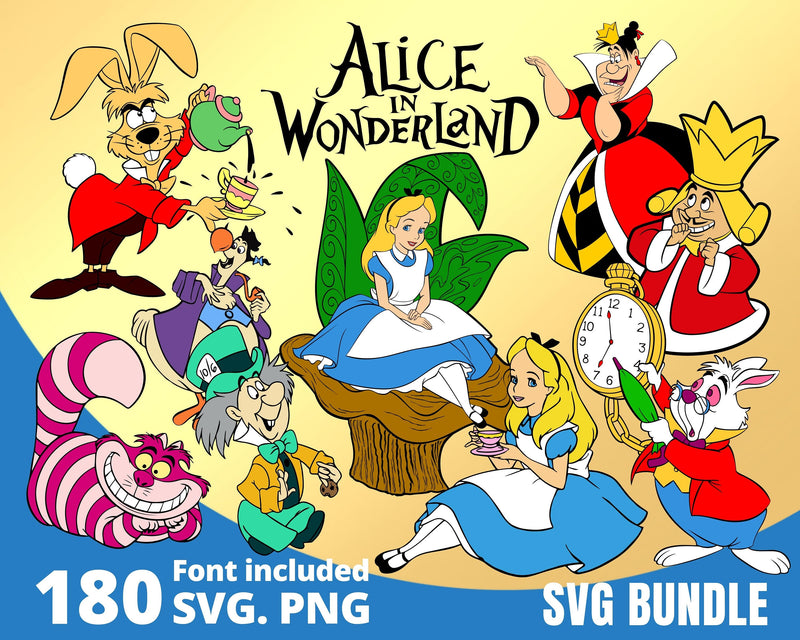 Alice in Wonderland SVG Bundle, Digital download – svg files for cricut