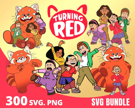 Turning Red SVG, PNG Bundle