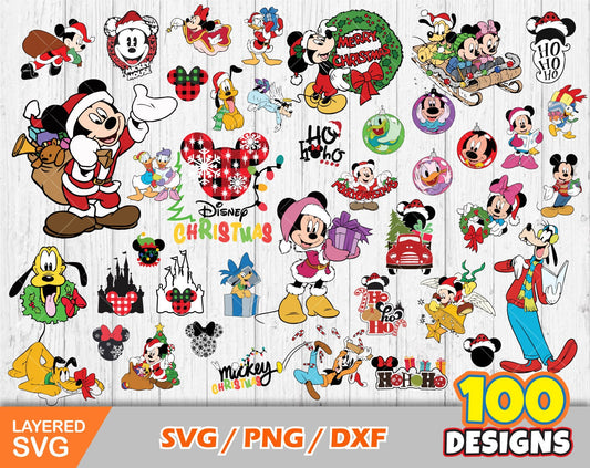 Mickey Christmas cliparts SVG Bundle