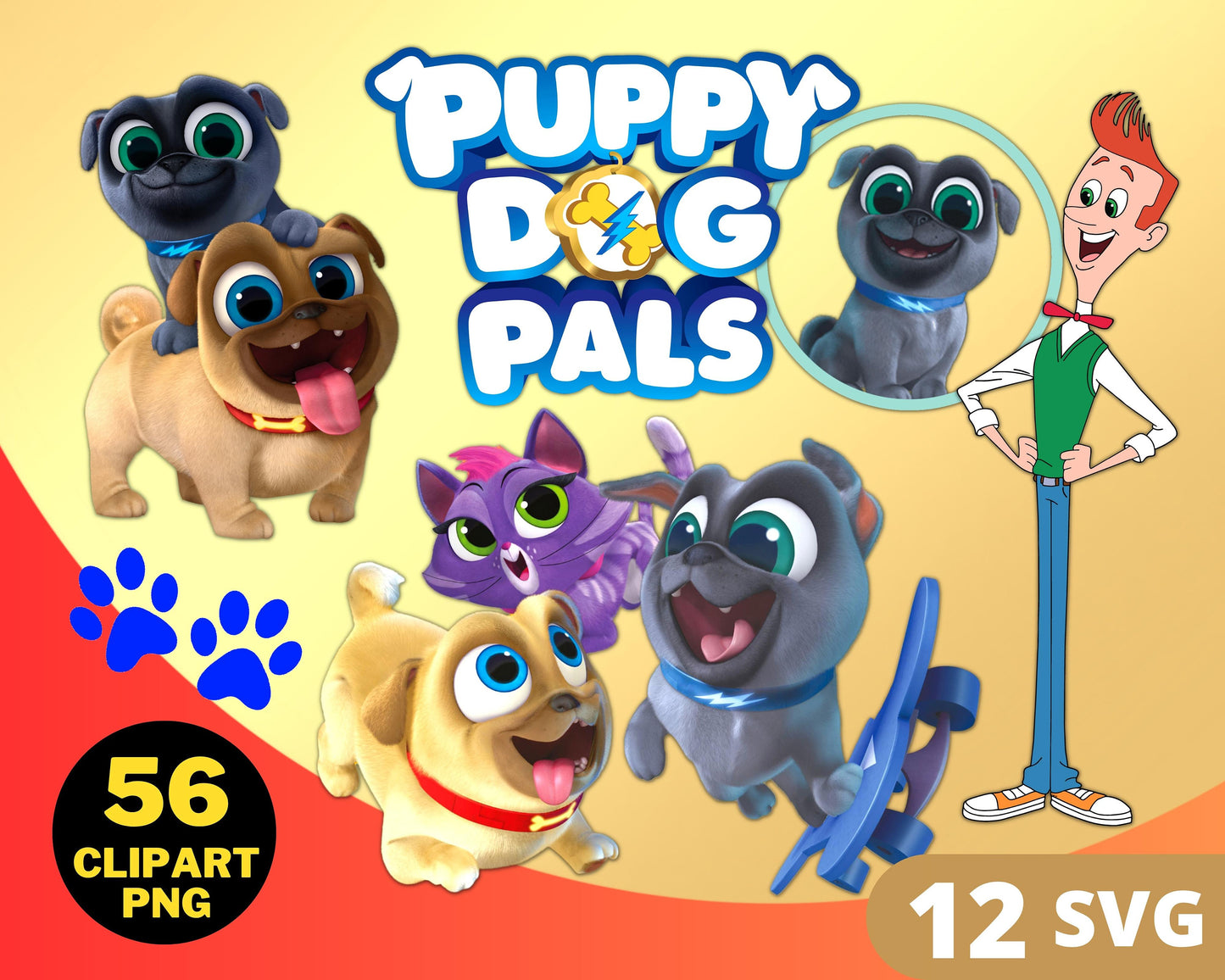 Puppy Dog Pals Clipart SVG, PNG bundle