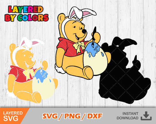 Pooh Easter svg clipart Bundle