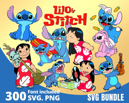 Lilo and Stitch SVG, PNG Bundle