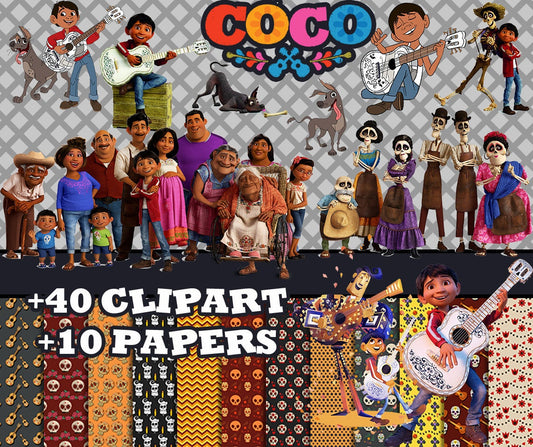 Coco disney Clipart PNG bundle