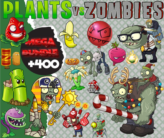 Plant and Zombie Clipart SVG Bundle