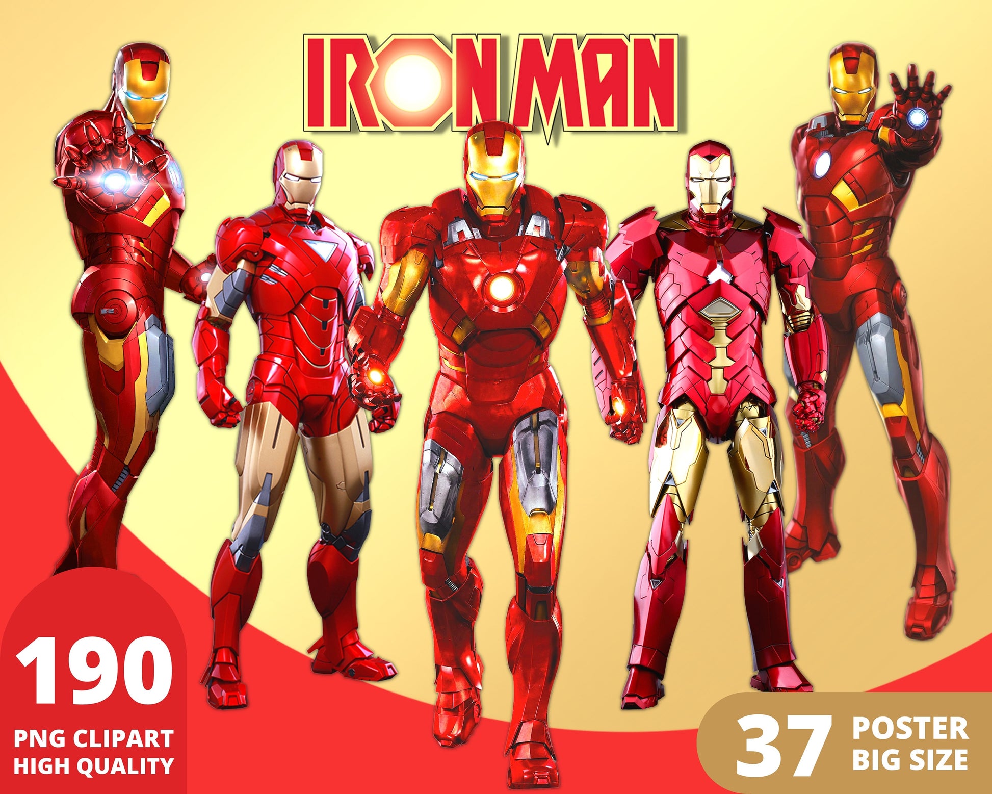 Ironman Clipart PNG bundle