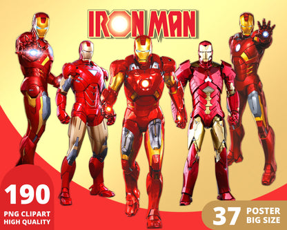 Ironman Clipart PNG bundle