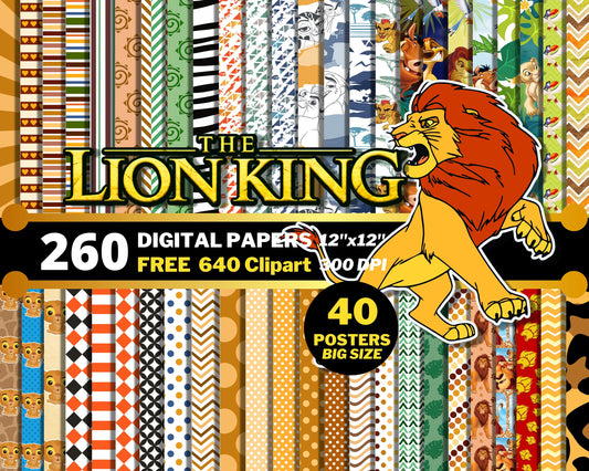 Lion King Digital Papers PNG bundle