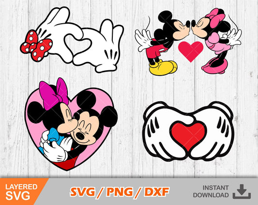 Mickey and Minnie Valentine's Day SVG Bundle