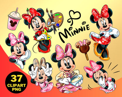 Minnie Mouse Clipart PNG bundle