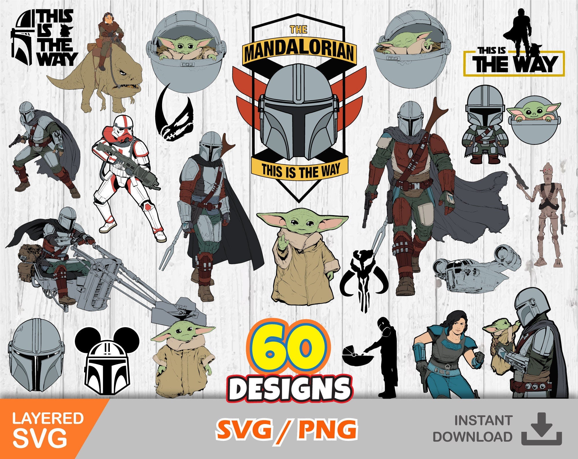 Mandalorian Clipart SVG Bundle – svg files for cricut