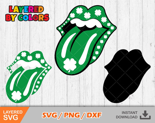 Lips and Tongue St. Patricks Day SVG Bundle